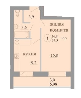 планировка квартиры 37 м2